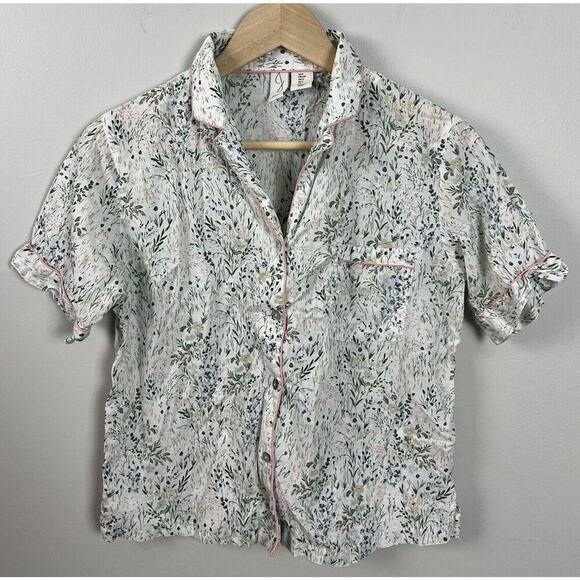 Joie Floral Pajama TOP ONLY Short Sleeve Button Up Size Small Sleep Women’s - Picture 1 of 5